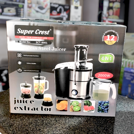 SUPER CREST Stainless Steel Juicer (8001) Lot imported