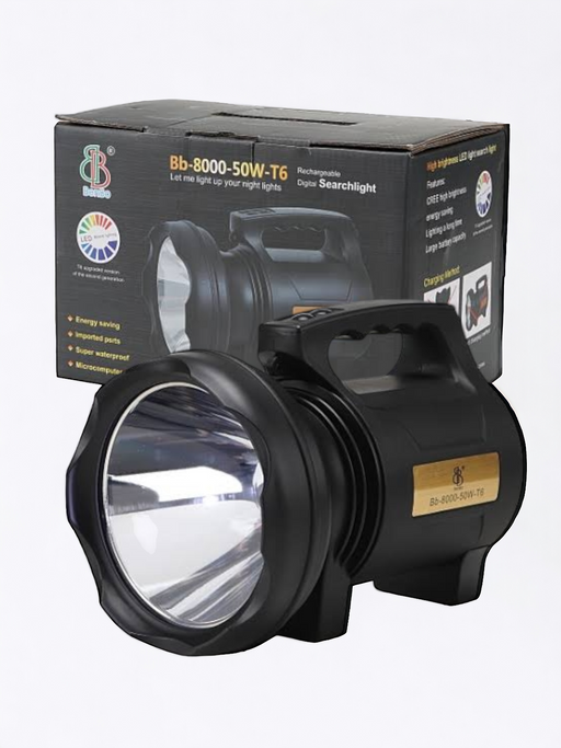 2.5km Powerfull BB8000-50W-T6 chargable Search light Lot imported